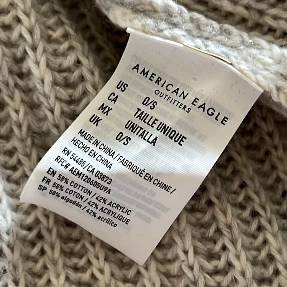 AMERICAN EAGLE - OS WOMANS OPEN KNIT CARDIGAN FRINGE SHAWL EUC NWOT - Picture 11 of 11